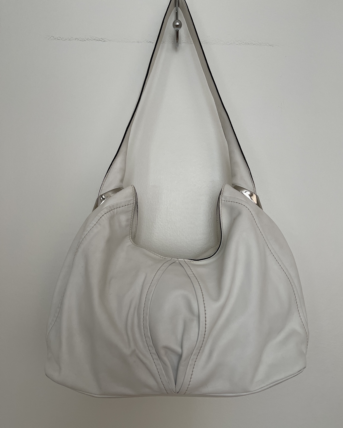 White Leather Shoulder Bag