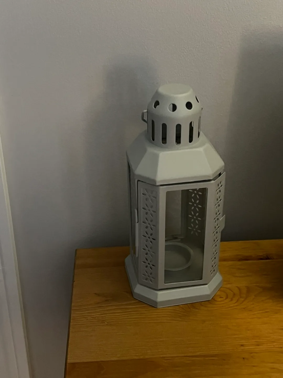 IKEA ENRUM Grey Metal Lantern thumbnail