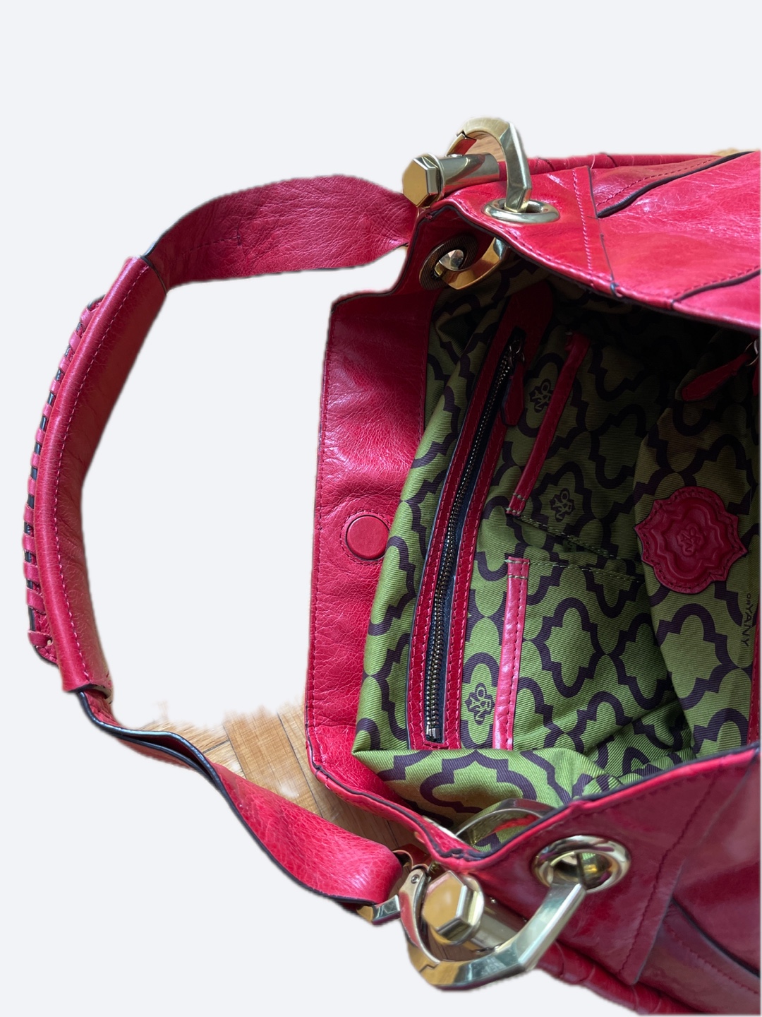Red Leather Shoulder Bag - photo 3