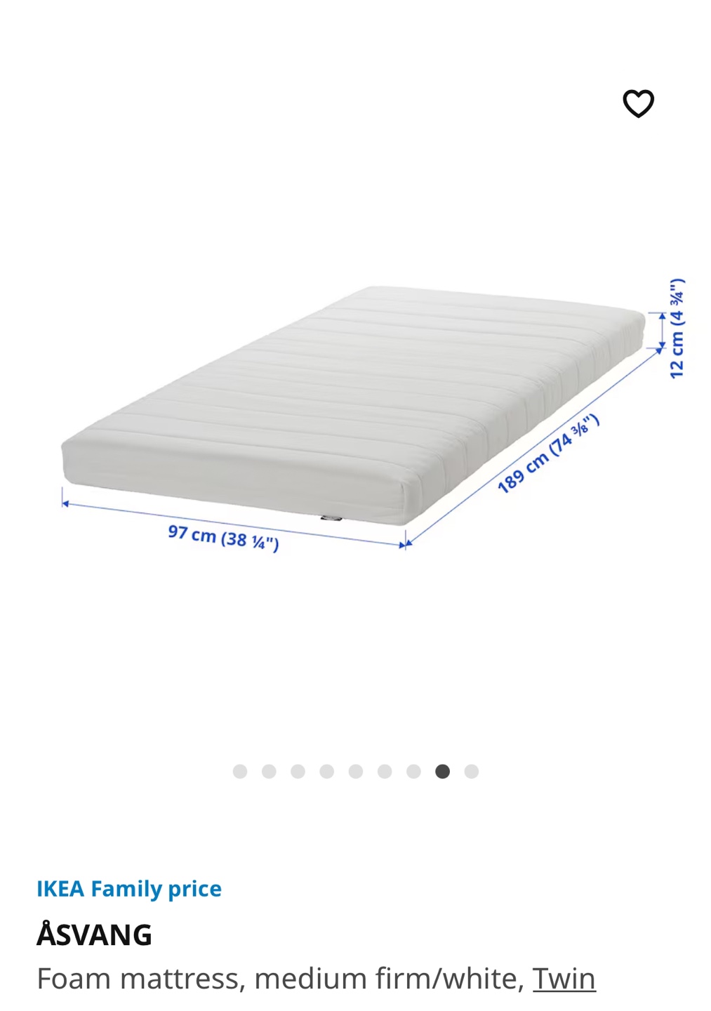 IKEA ÅSVANG Twin Foam Mattress - photo 2