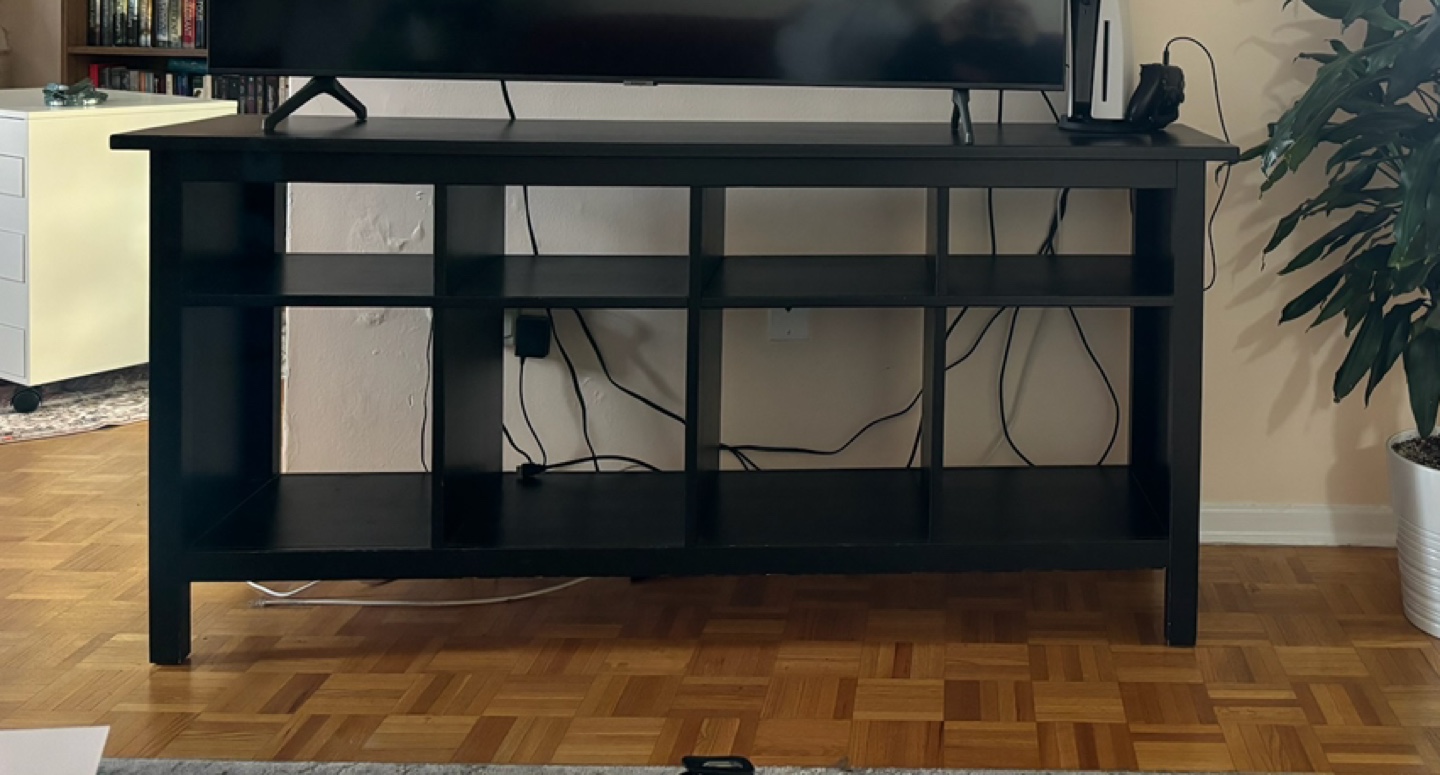 Black TV Stand with Cubbies