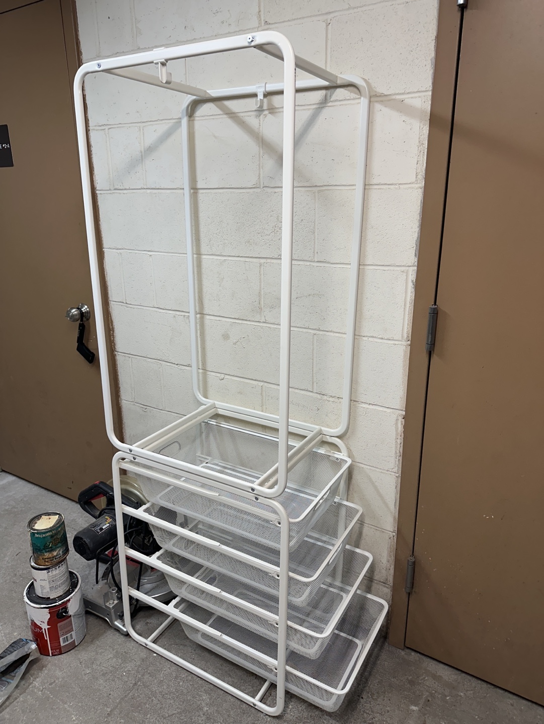 IKEA Algot Frame with Hanging Rod and mesh baskets