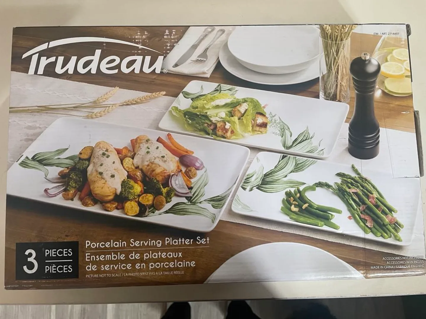 Trudeau 3-Piece Porcelain Serving Platter Set thumbnail