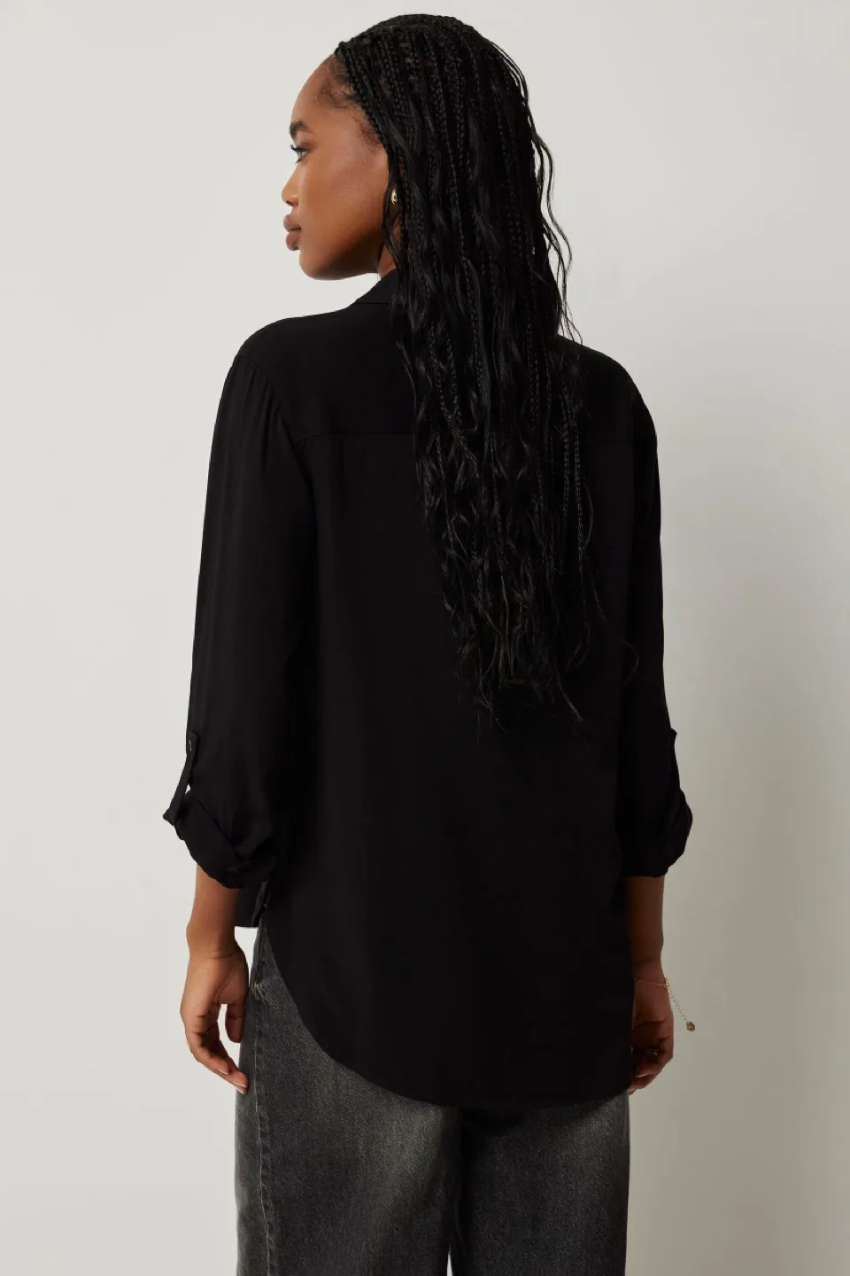 *Never Worn* Ardene Black Button-Down Shirt - Size XS-S image indicator(2)