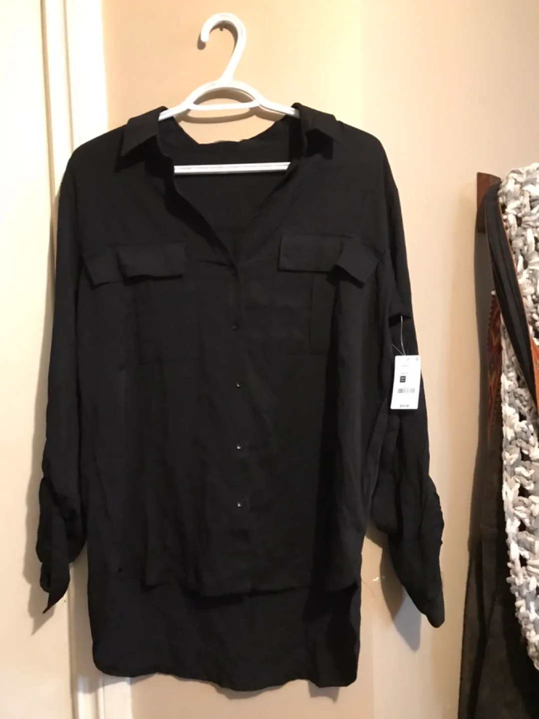 *Never Worn* Ardene Black Button-Down Shirt - Size XS-S image indicator(4)