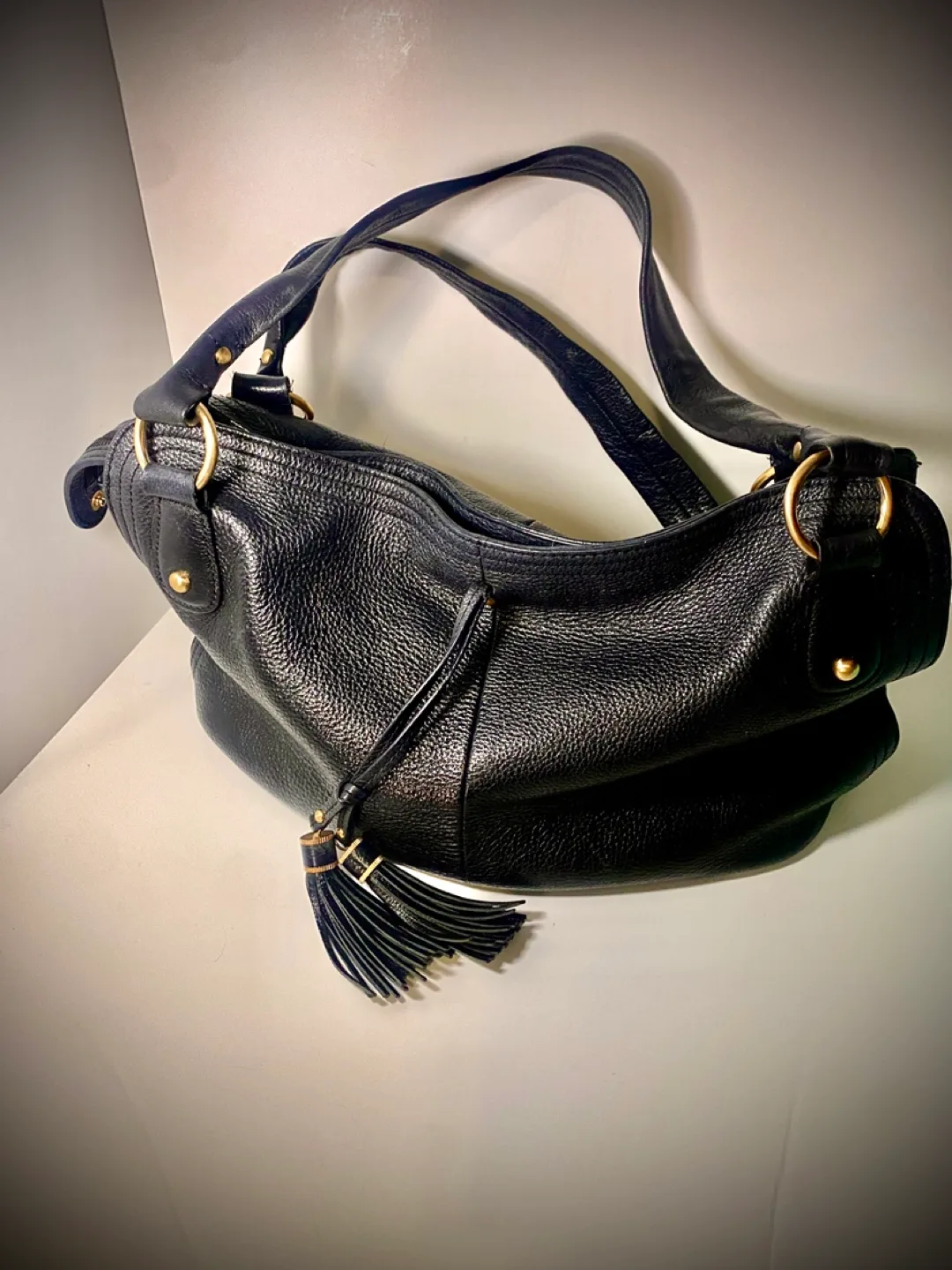 Talbots Black Leather Shoulder Bag image indicator(3)