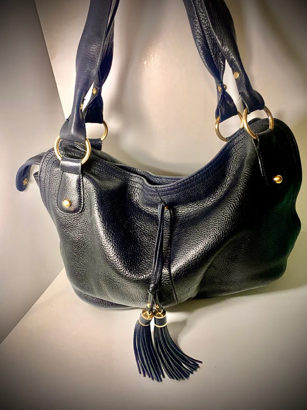 Talbots Black Leather Shoulder Bag image indicator(2)