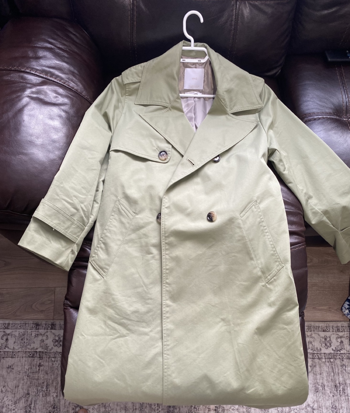 MNG Women's Olive Green Trench Coat - photo 3