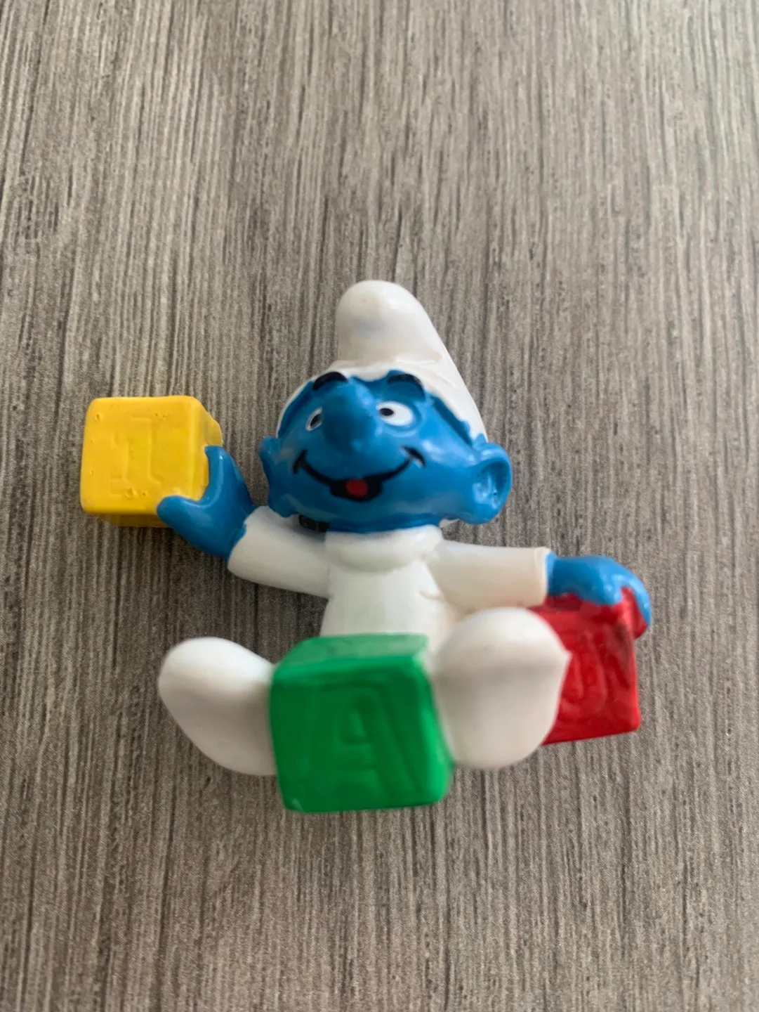 Vintage Baby Smurf Figurine with Blocks image indicator(2)
