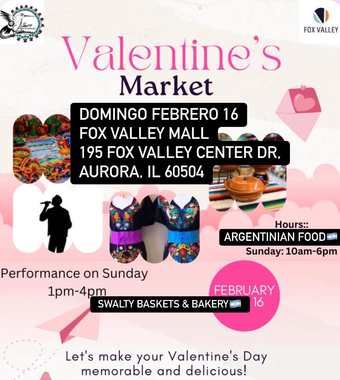 Valentine’s Market🩷 Sunday February 16 from 10 am to 6 pm