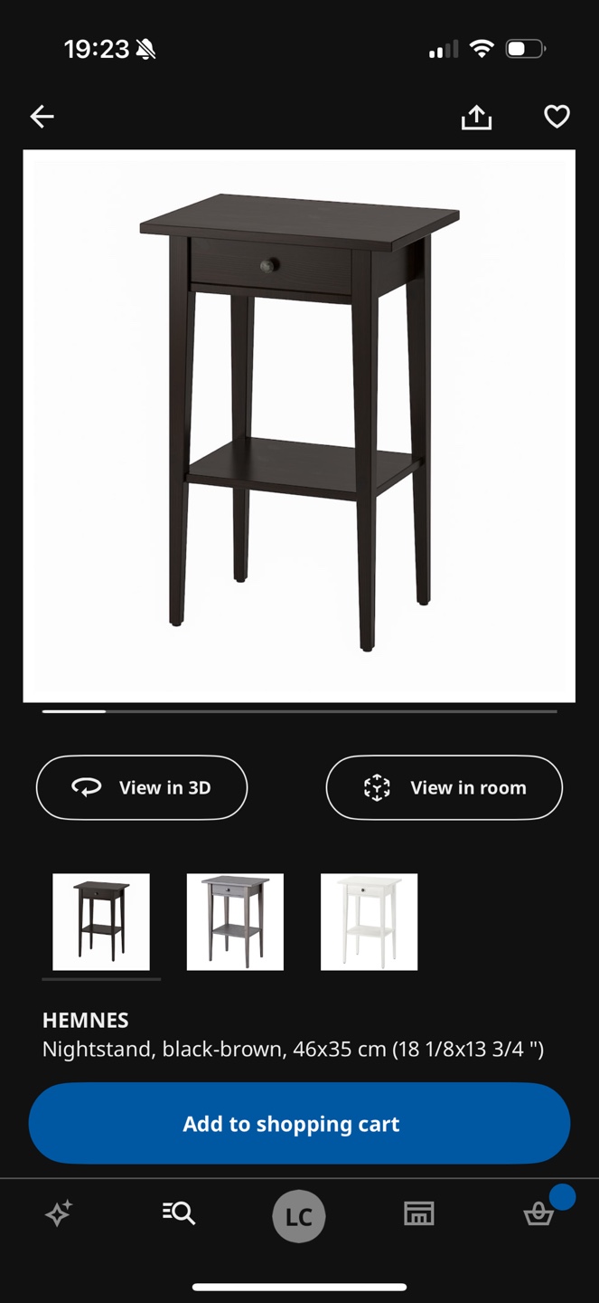 IKEA HEMNES Black-Brown Nightstand - photo 4