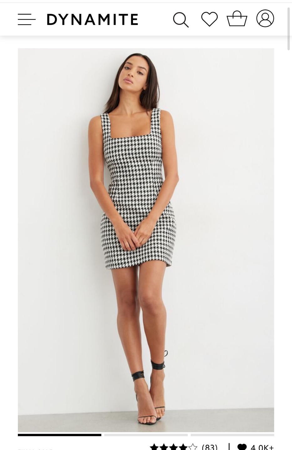 Dynamite Black and White Houndstooth Mini Dress