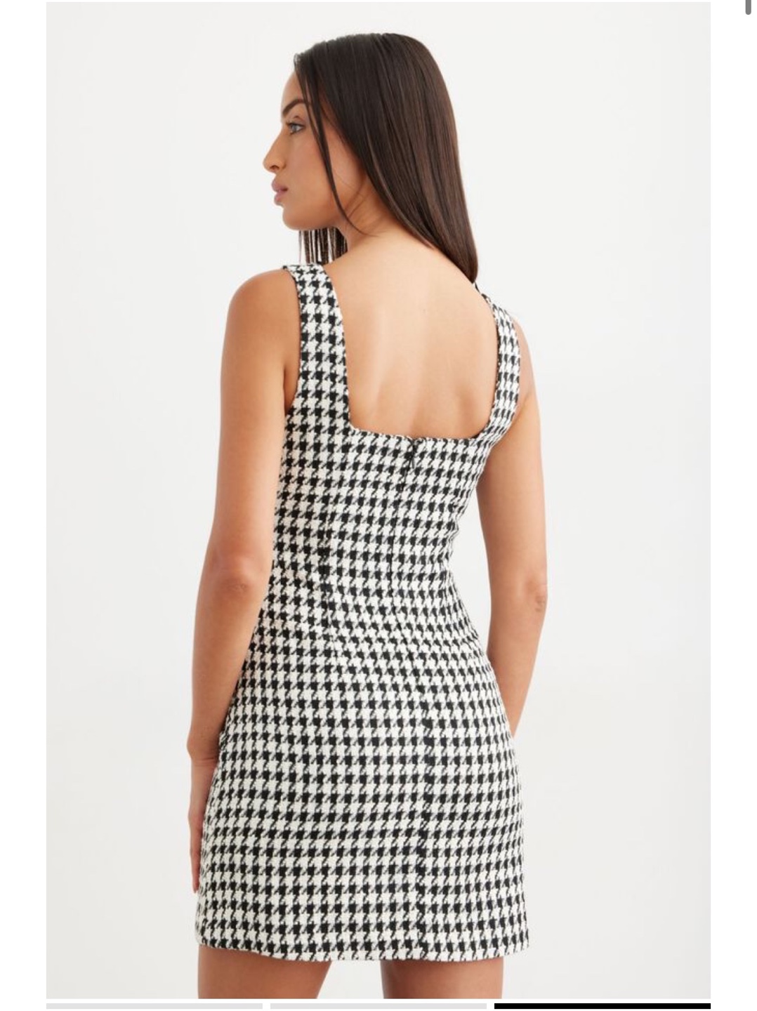 Dynamite Black and White Houndstooth Mini Dress - photo 2