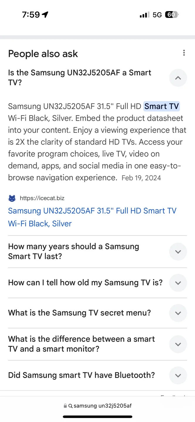 Samsung Smart TV 32-inch, Adapter & Remote image indicator(5)