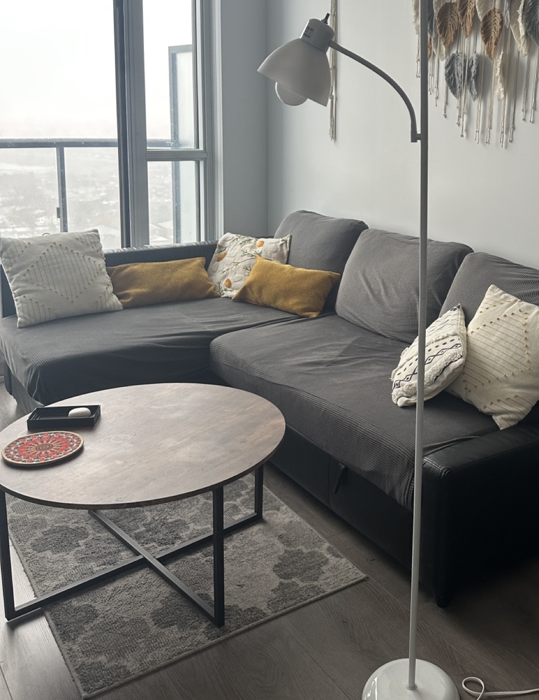Round Coffee Table with X-Base Metal Frame - photo 3