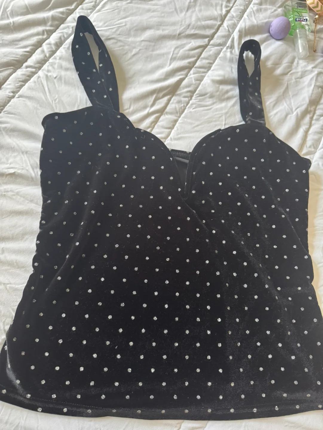 Black Velvet Sparkle Cami Top image indicator(2)