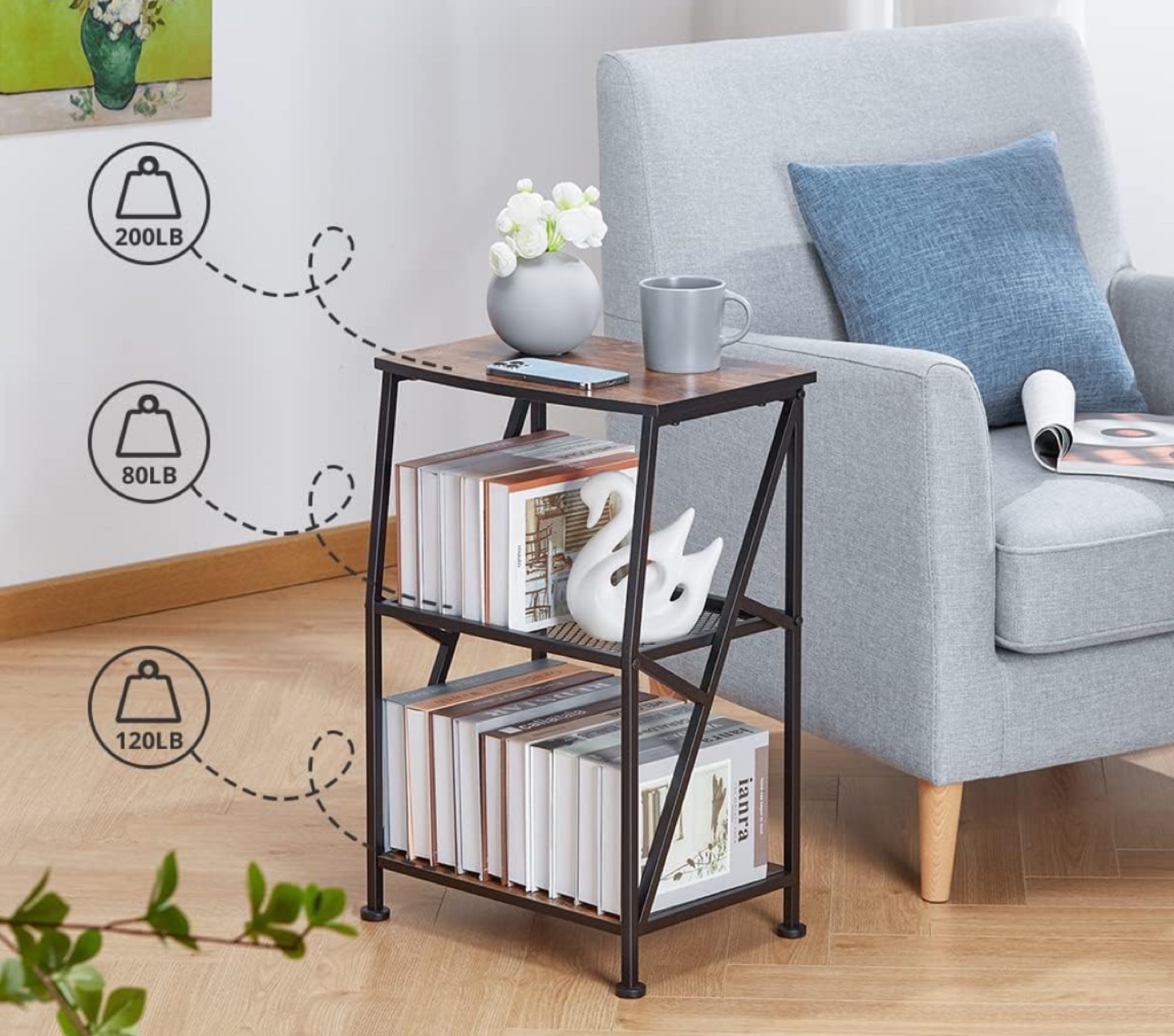 LEMONDA 3-Tier Industrial End Tables (Set of 2) - photo 4