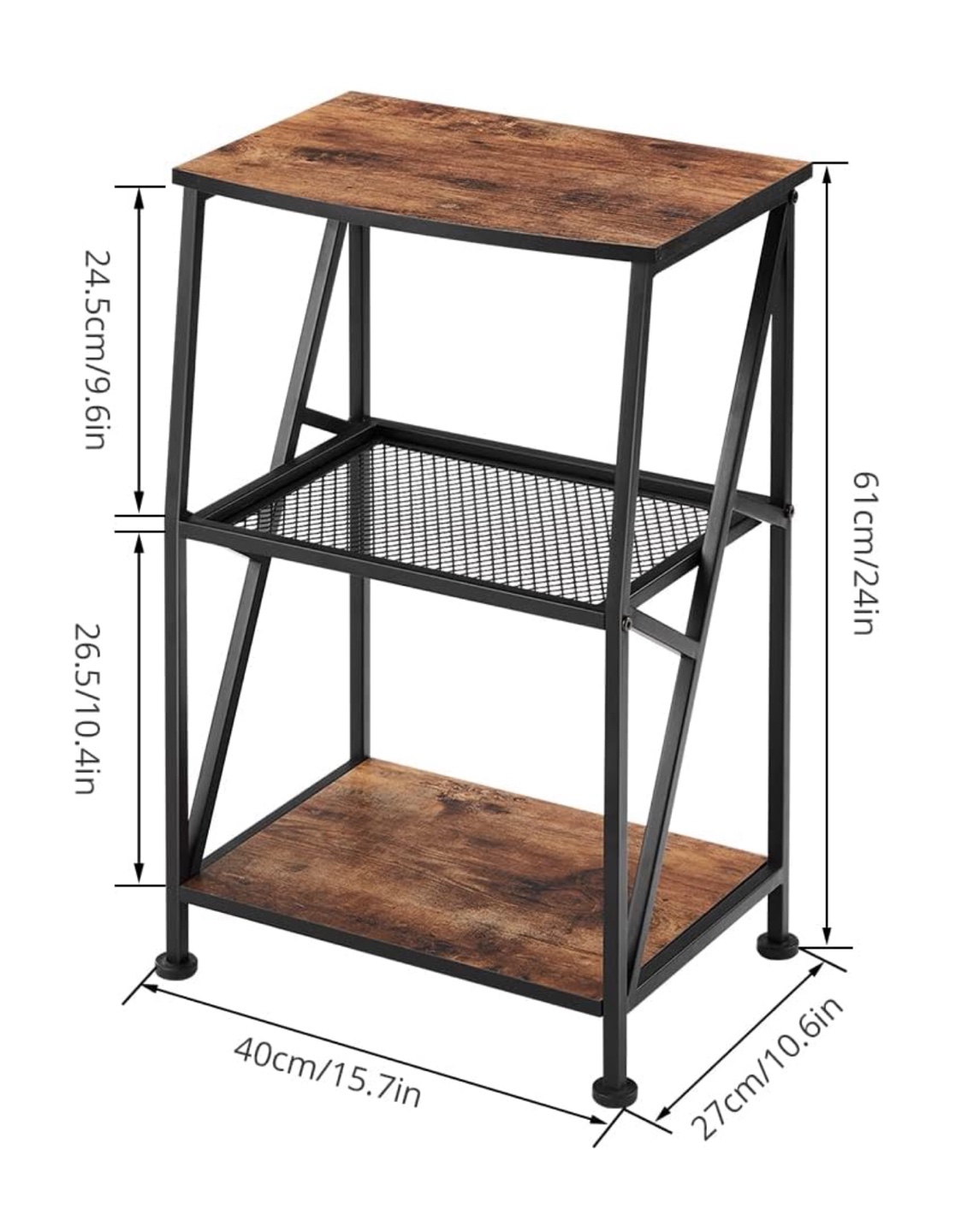 LEMONDA 3-Tier Industrial End Tables (Set of 2) - photo 5