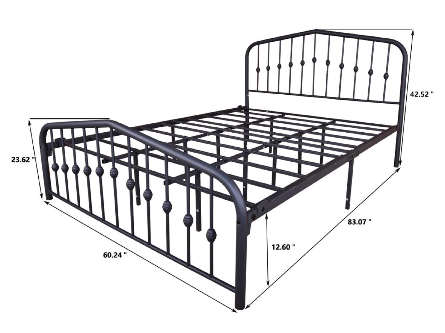 Queen Metal Bed Frame with Headboard - photo 3