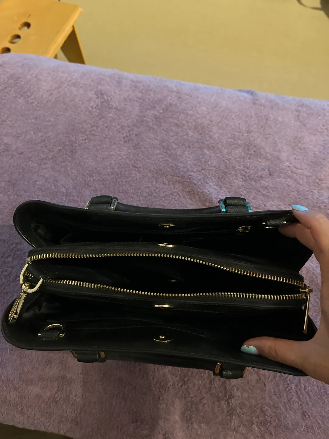 Michael Kors Black Leather Satchel Handbag image indicator(6)