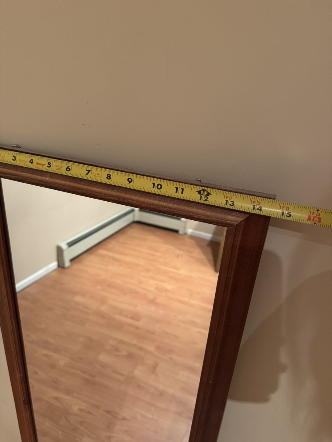 Full-length Mirror with Dark Wood Frame - photo 2