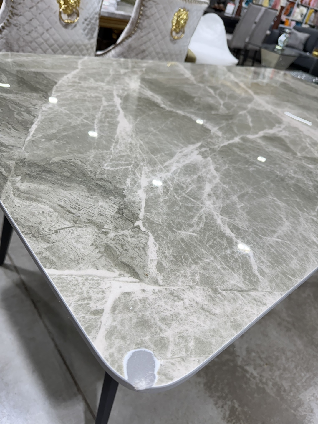 Modern Grey Marble Dining Table - photo 3