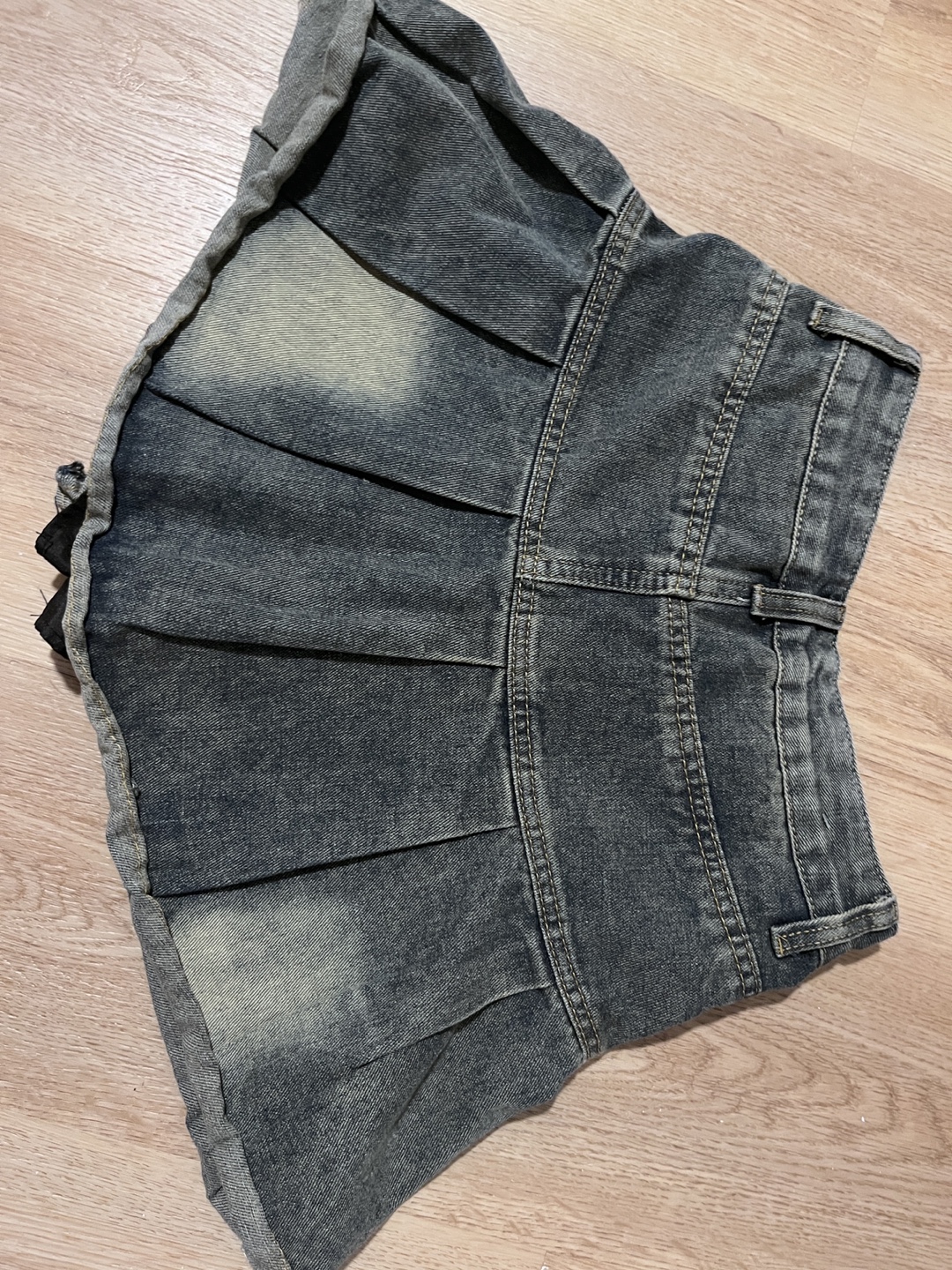 Three Mini Skirts - Pink, Grey, and Denim - photo 2