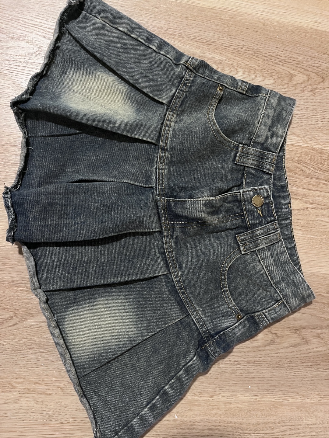 Three Mini Skirts - Pink, Grey, and Denim