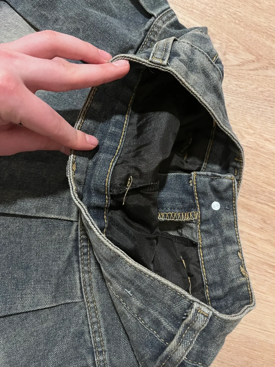 Three Mini Skirts - Pink, Grey, and Denim image indicator(3)