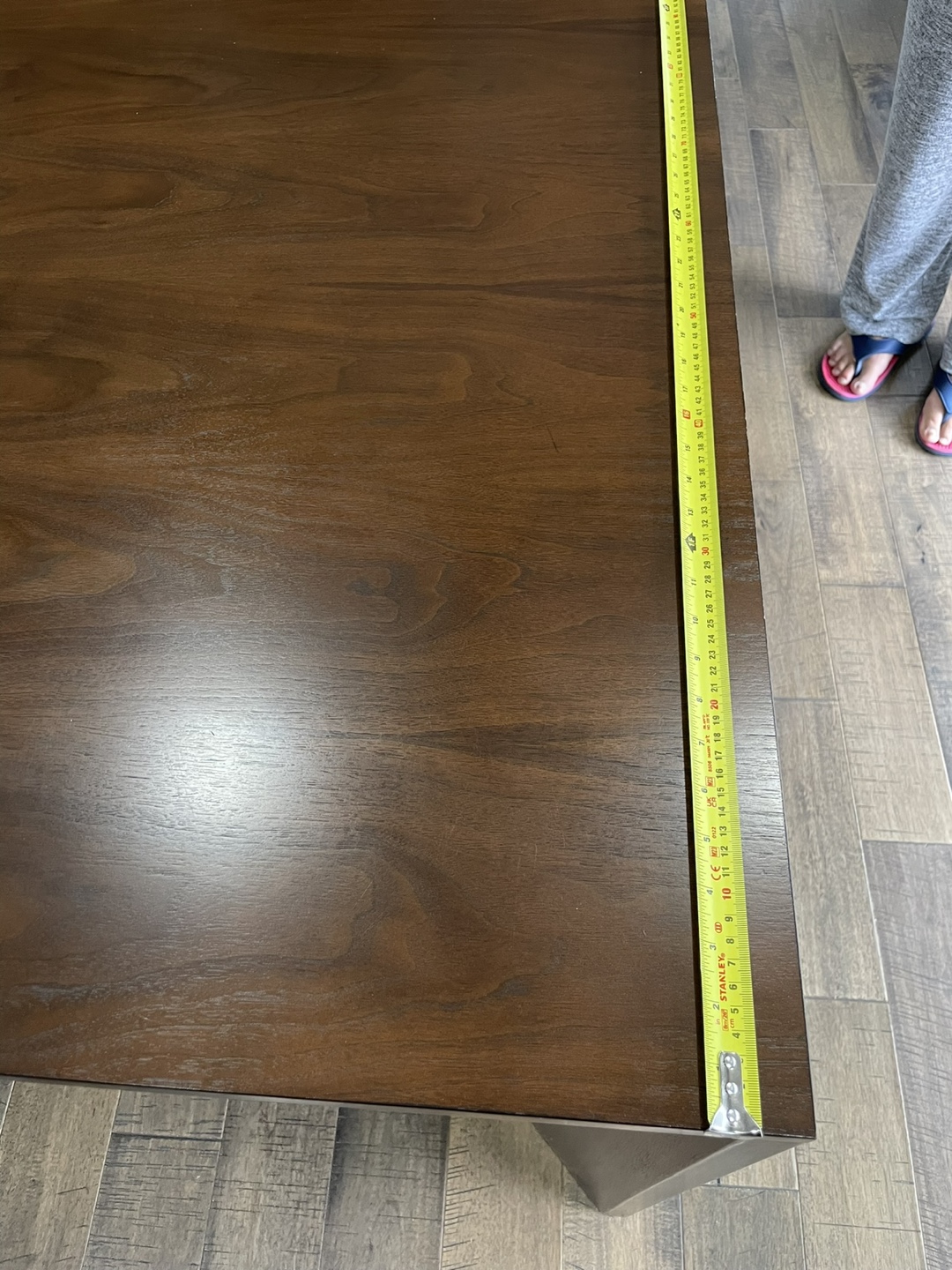 Large Dark Brown Wooden Dining Table - photo 4