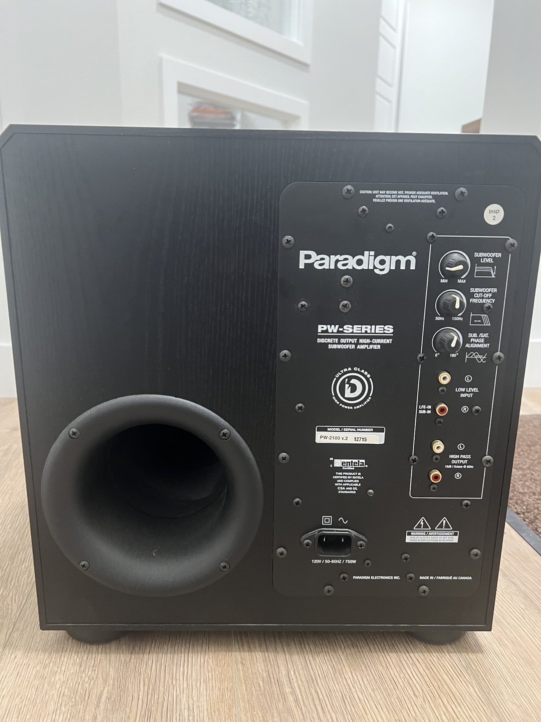 Paradigm PW-2100 Subwoofer