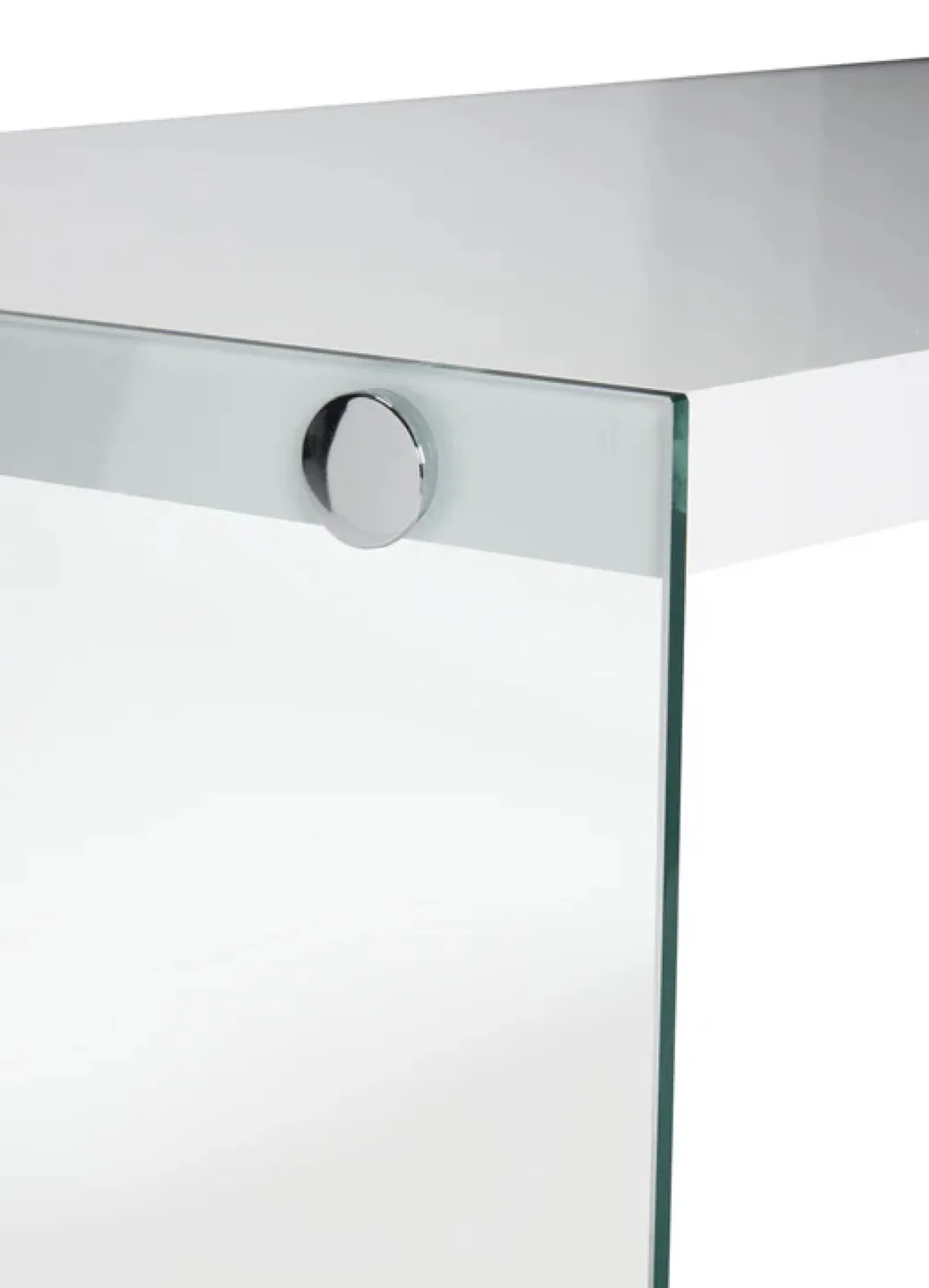 Modern White Coffee Table with Glass Base image indicator(6)