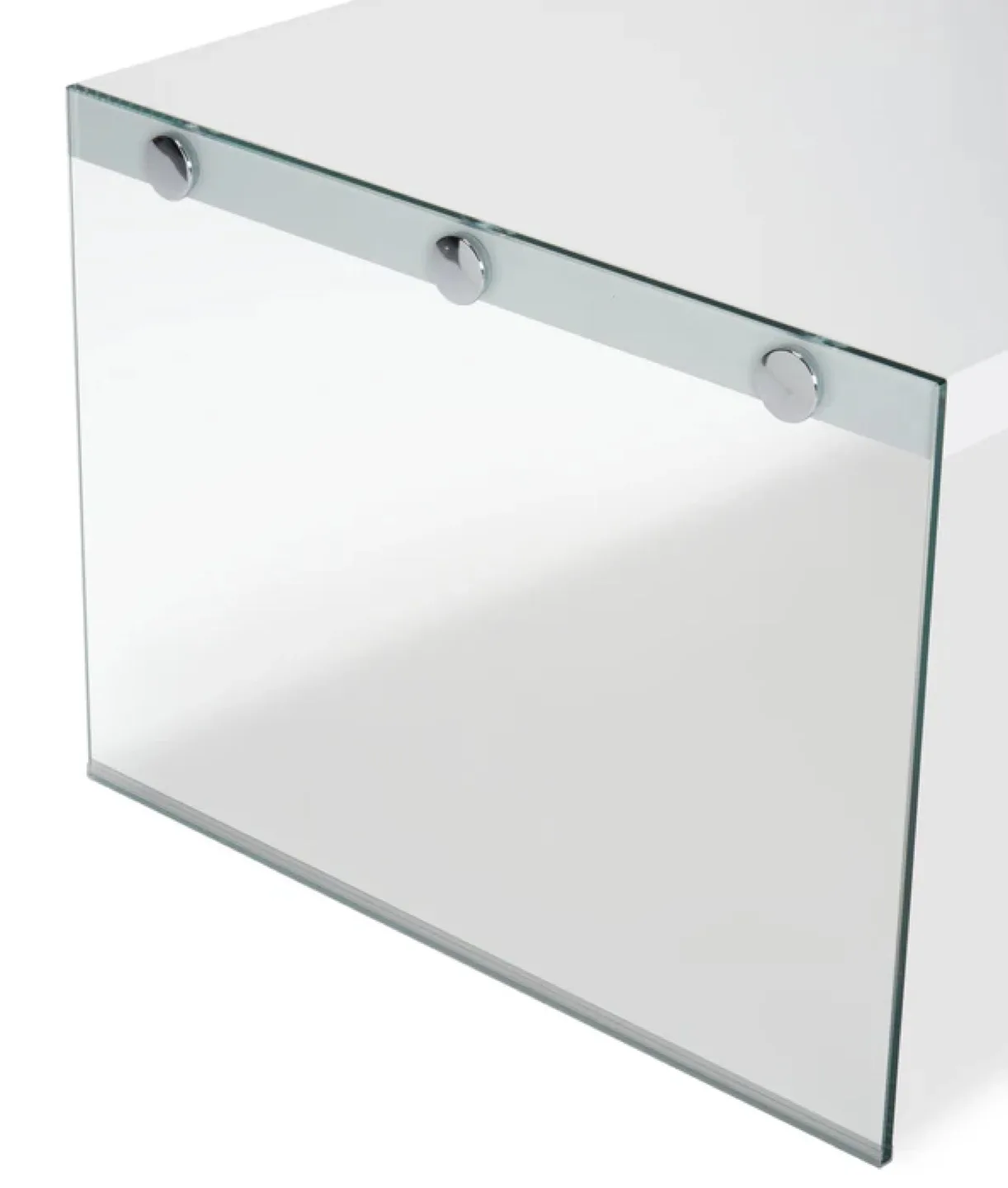 Modern White Coffee Table with Glass Base image indicator(7)