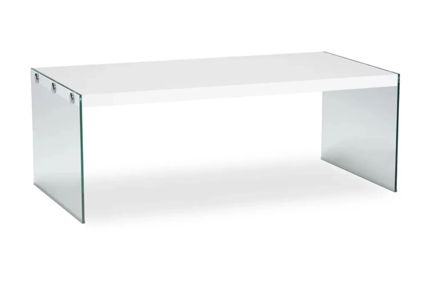 Modern White Coffee Table with Glass Base image indicator(8)