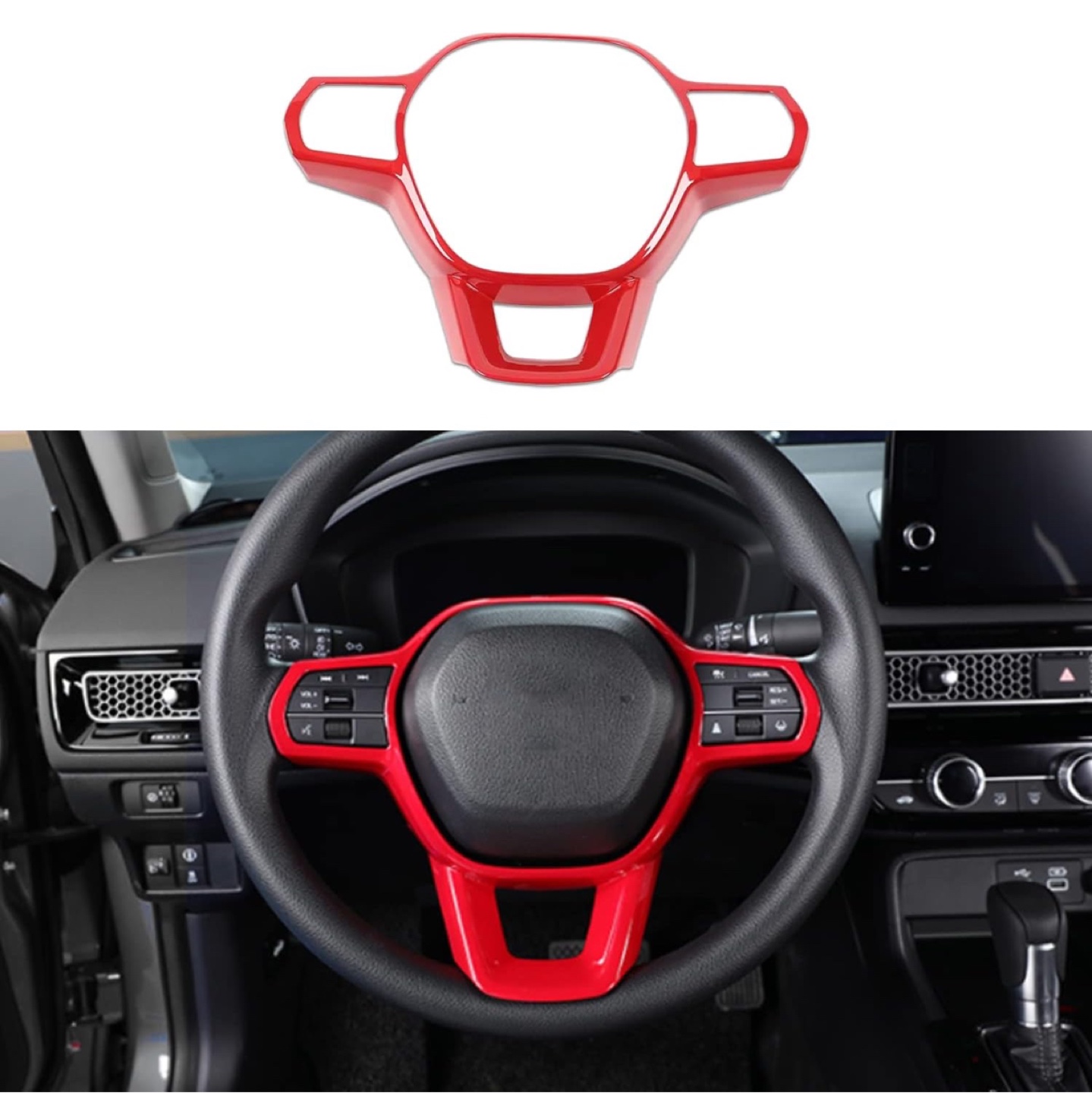 Red Steering Wheel Cover Trim for Toyota Raize