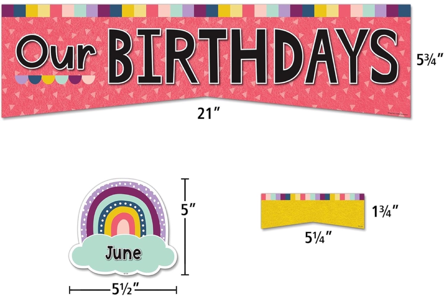 Classroom Birthday Chart Decor - Rainbow Theme
