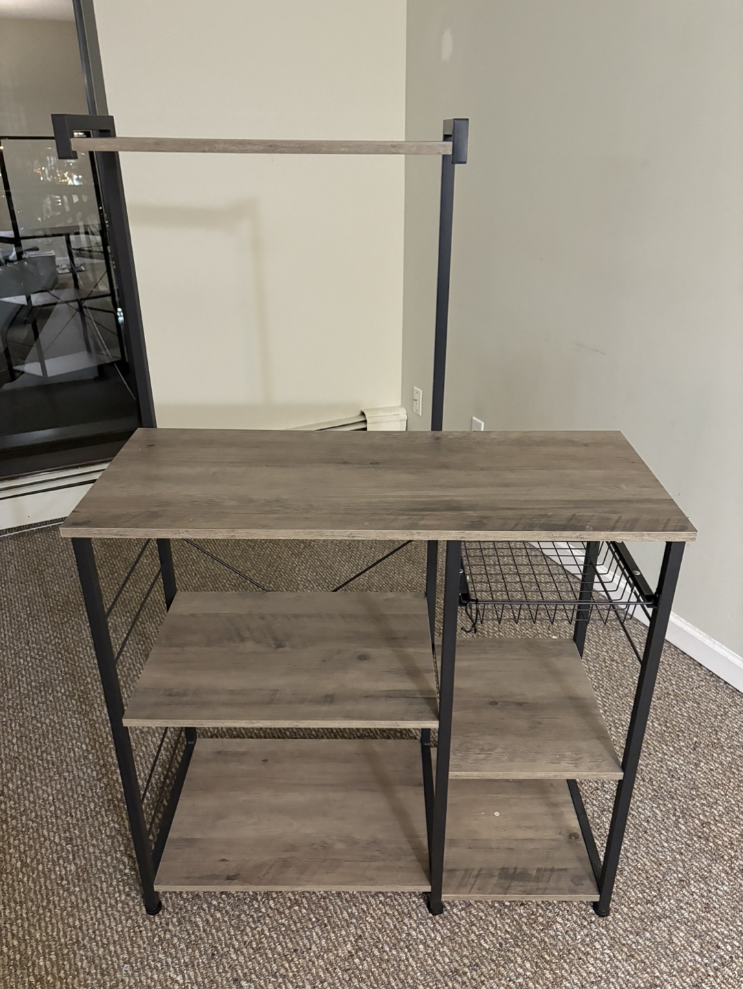 Kitchen Side Table with Metal Frame