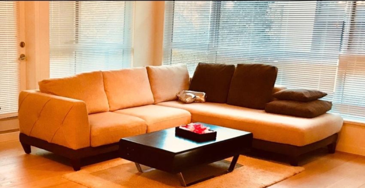 Beige L-Shaped Sectional Sofa