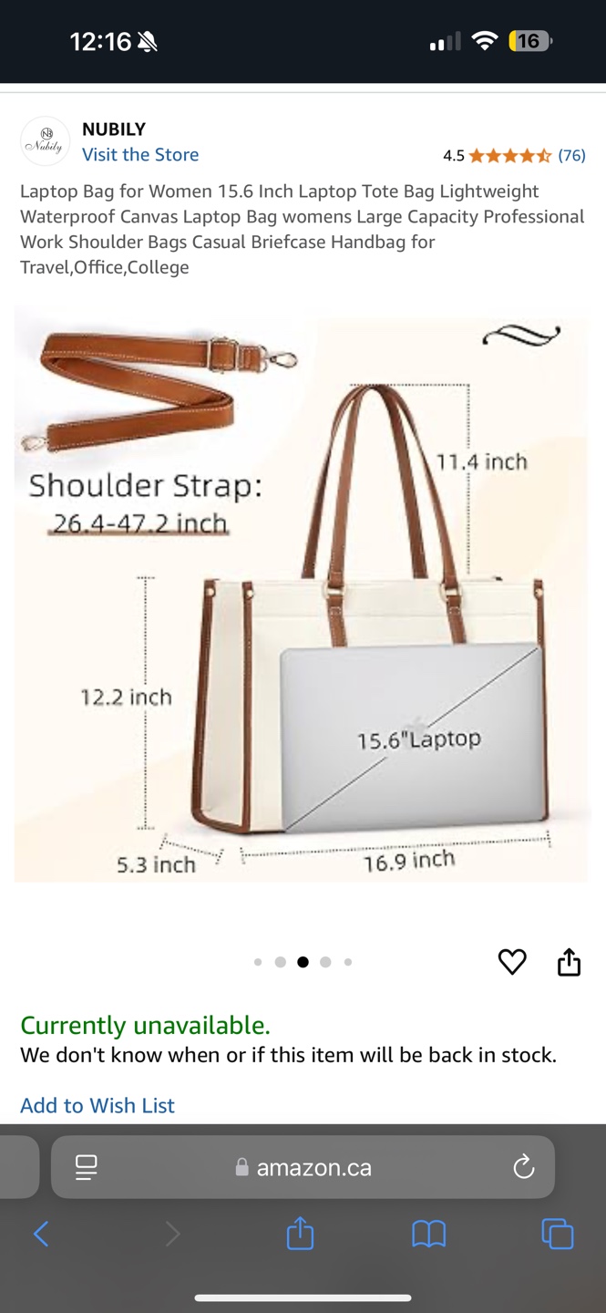 15.6 inch Laptop Tote Bag - Beige - photo 4