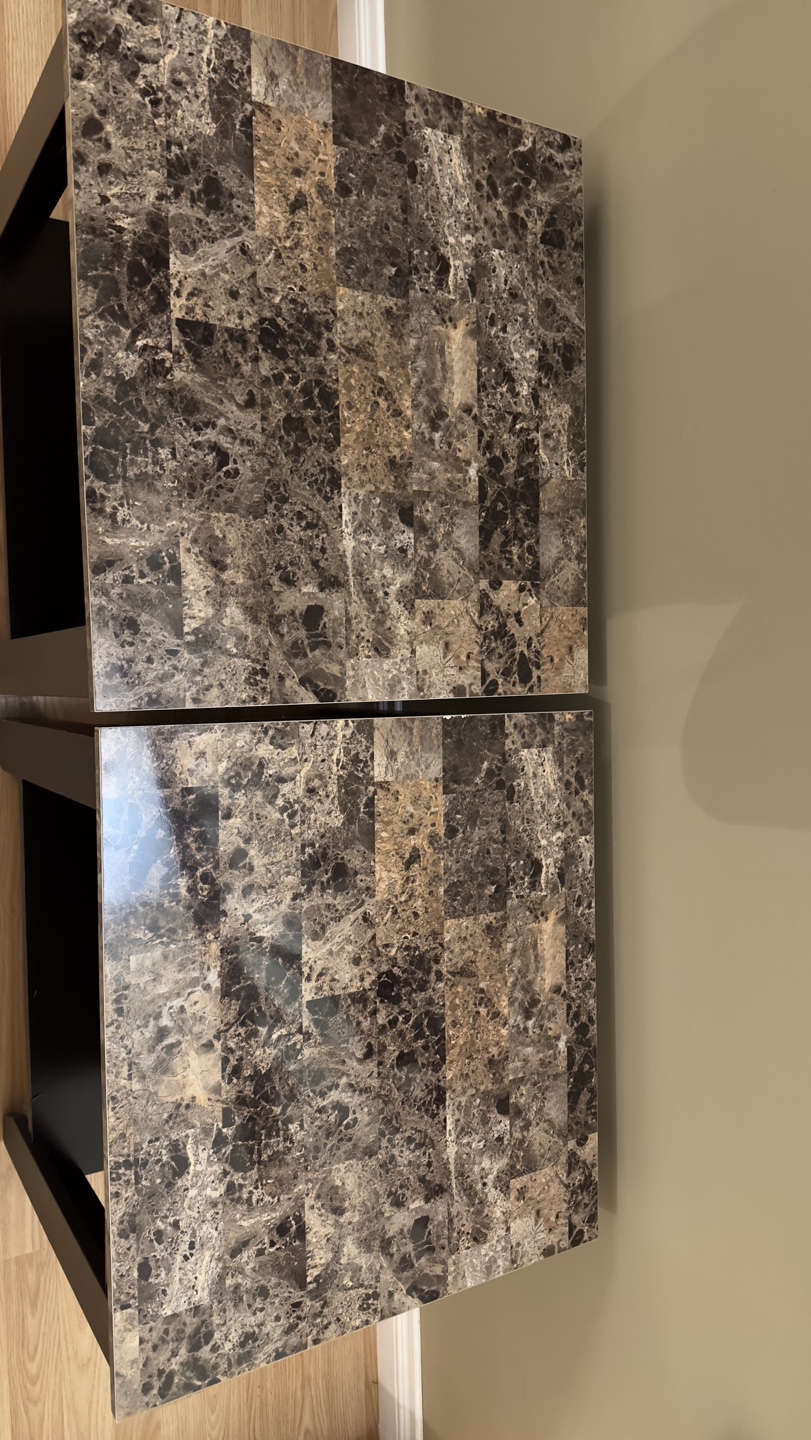 Pair of Marble-Top End Tables - wood - photo 3