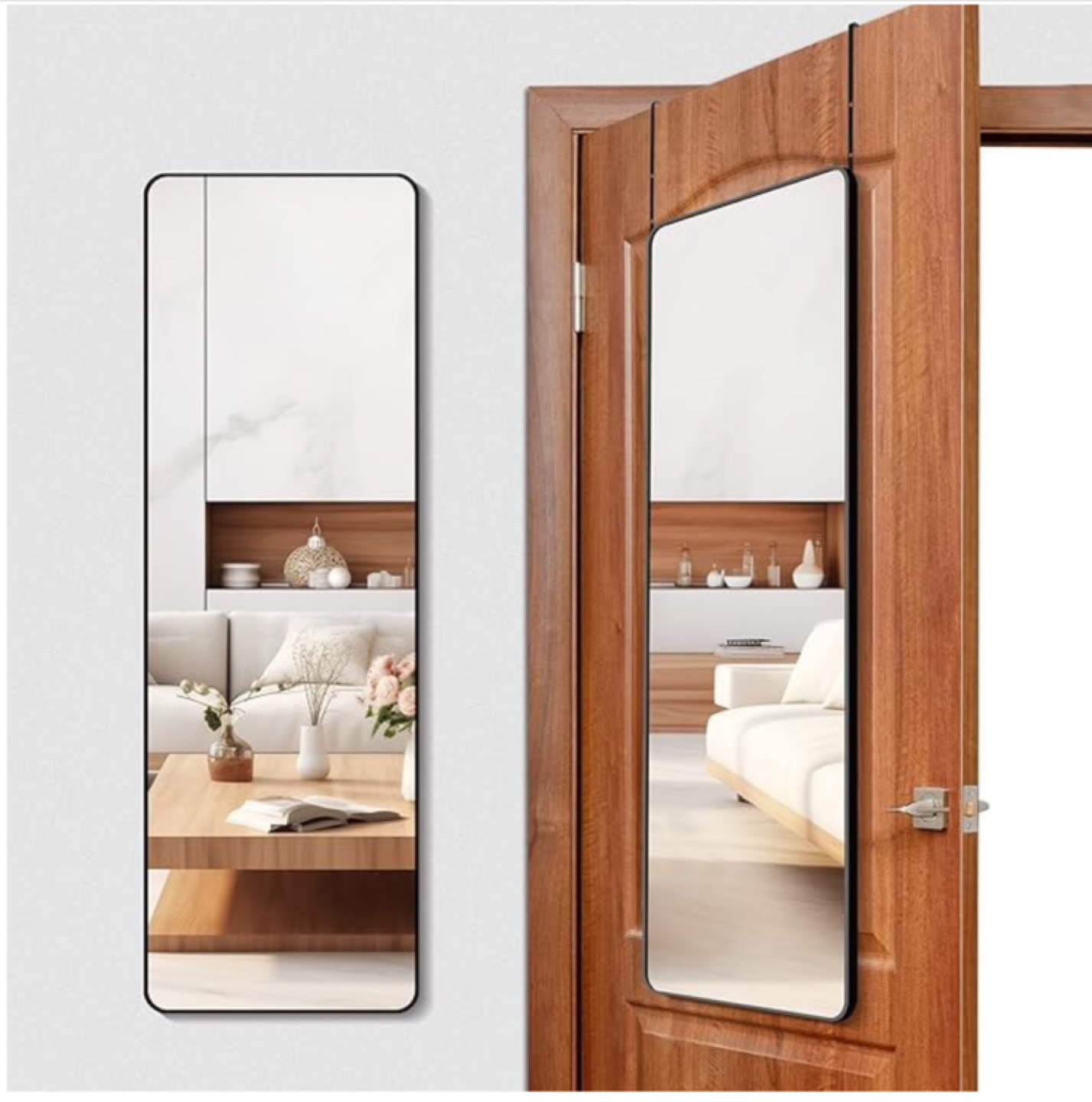The Door Mirror - Full Length, Black Frame