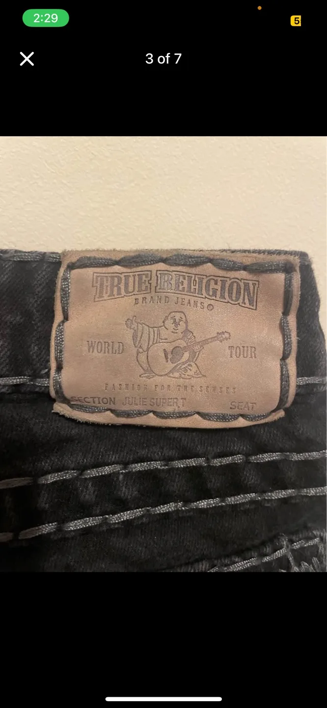 Authentic True Religion Black womens Jeans image indicator(3)
