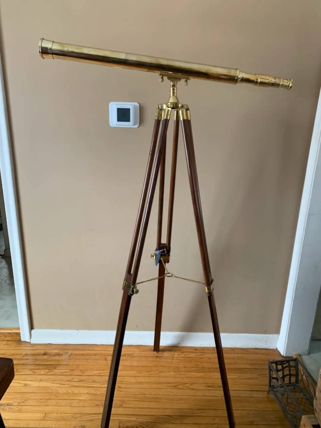 Brass Telescope on Wooden Tripod image indicator(5)