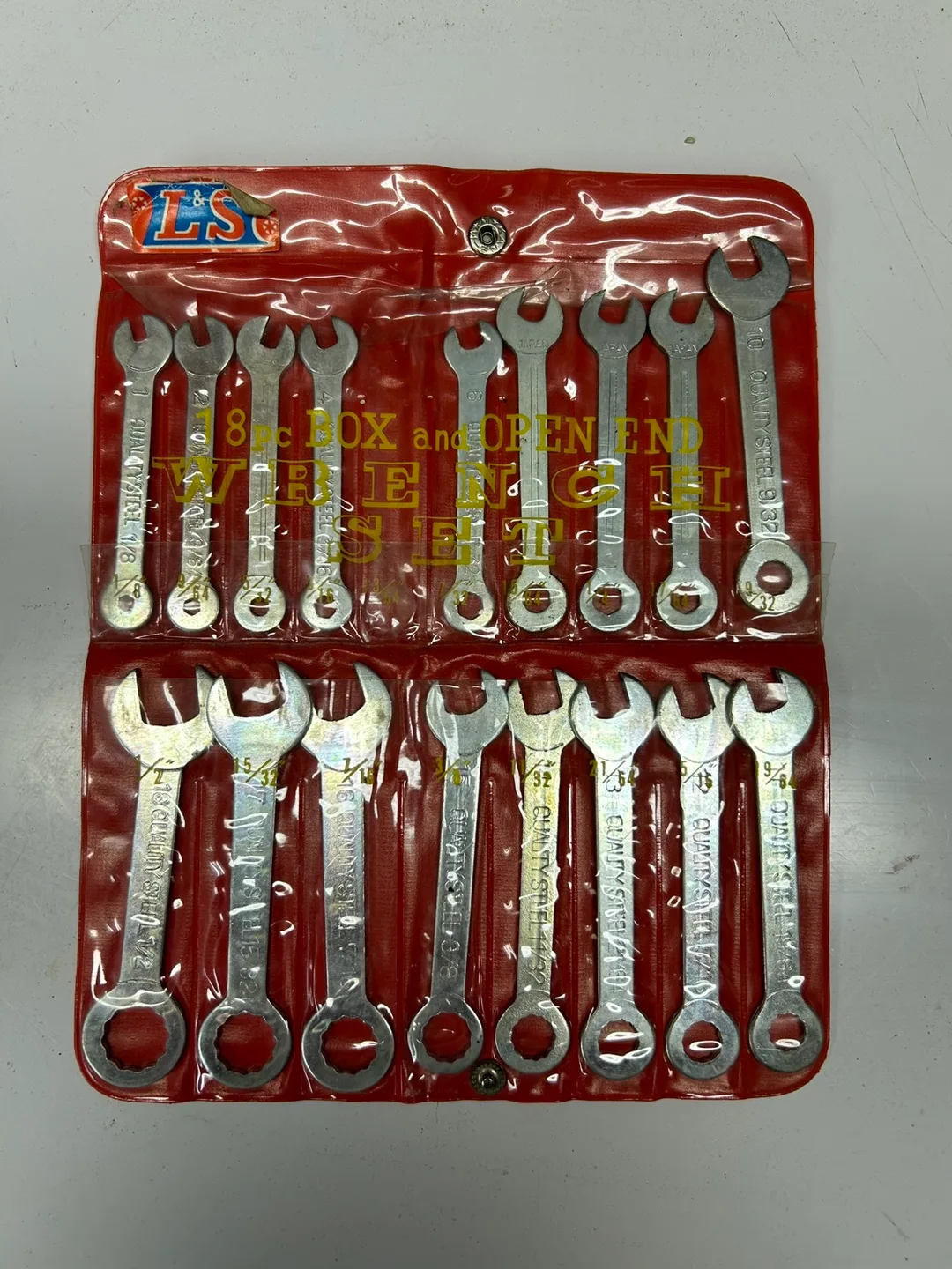 Vintage LS 10-Piece Box and Open End Wrench Set thumbnail