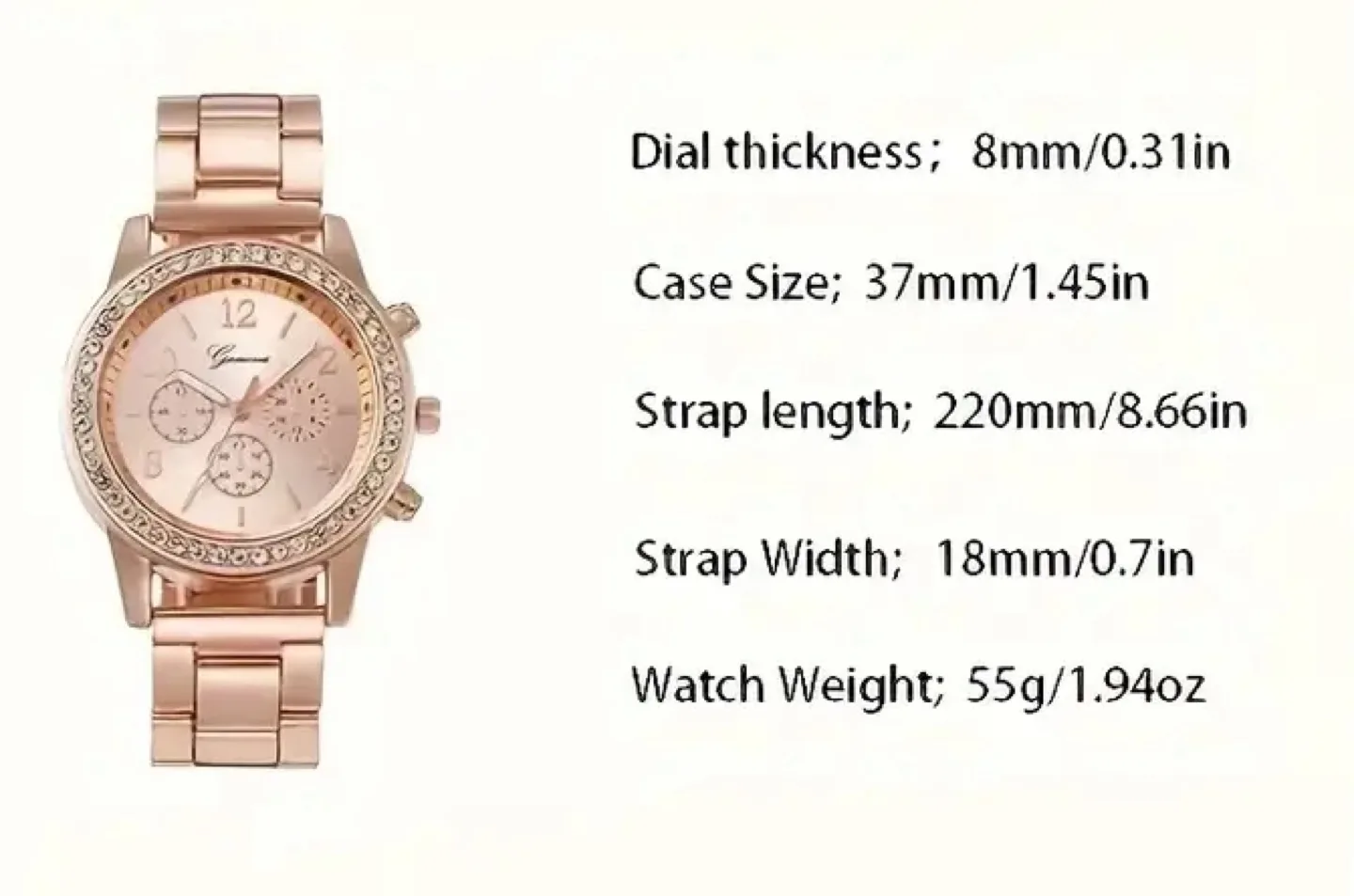 Rose Gold Watch and Bracelet Set image indicator(6)