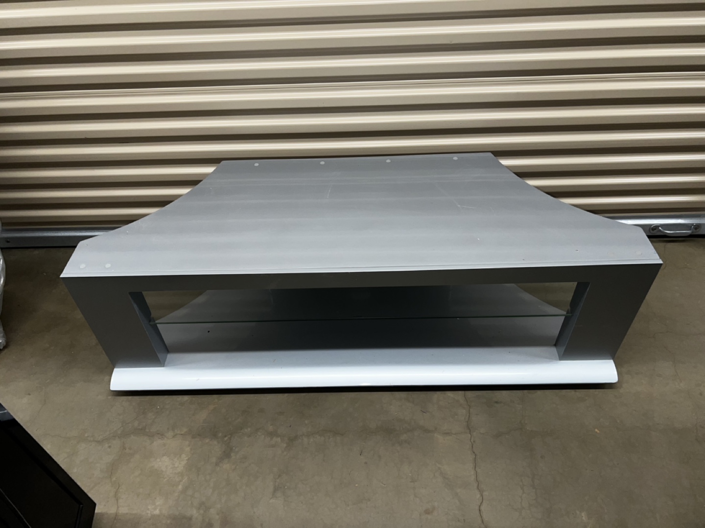 Silver Corner TV Stand
