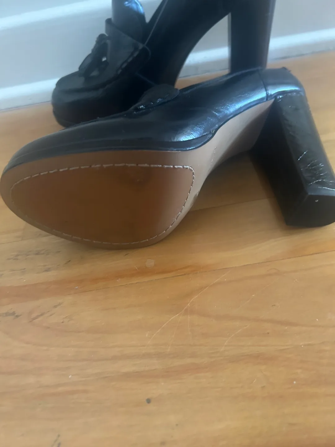 Vince Camuto Black Leather Tassel Loafers image indicator(3)