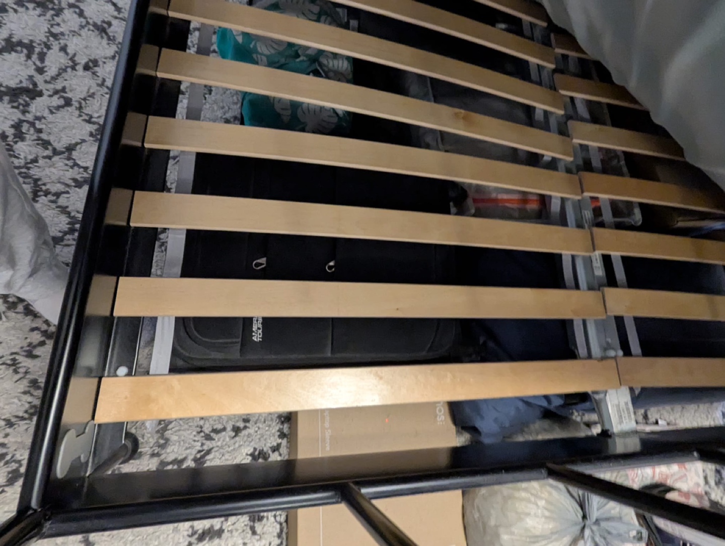 IKEA Bed Frame with Headboard + Silk & Snow Hybdrid Mattress - photo 4