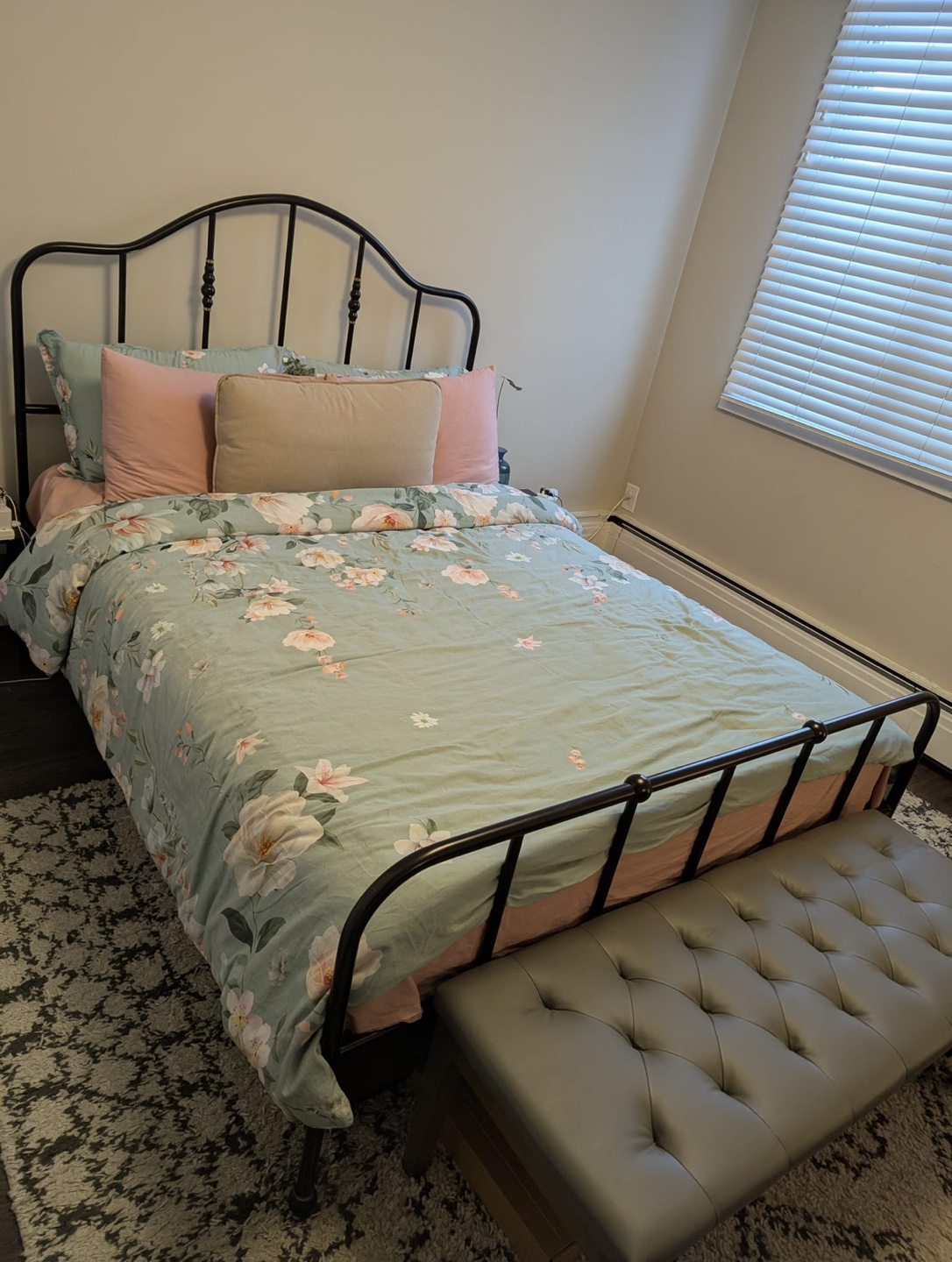 IKEA Bed Frame with Headboard + Silk & Snow Hybdrid Mattress - photo 2