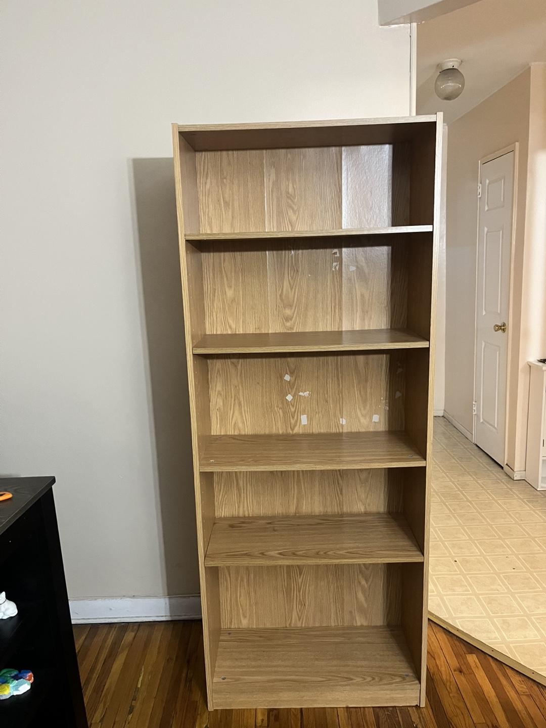 2 Oak Wood 5-Shelf Bookcase